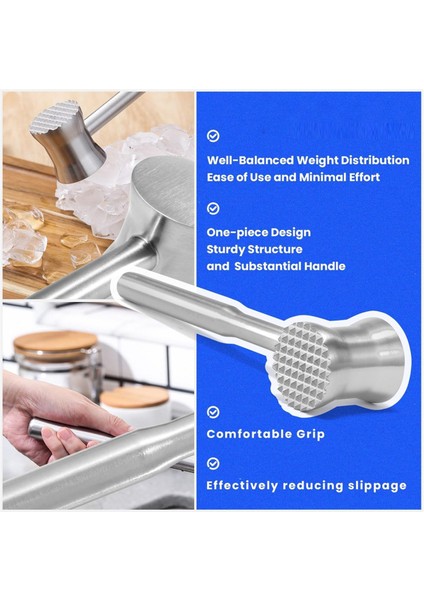 Et Dövücü Tokmak Paslanmaz Çelik, Çift Taraflı Et Dövücü Tavuk Dövücü, Biftek ve Sığır Eti Için Ağır Hizmet Tipi Et Dövücü (Yurt Dışından) indirimleri