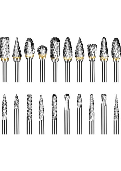 20 Adet 1/8 Inç Şaft Karbür Freze Seti, Taşlama Uçları, Ahşap Oyma, Kesme, Delme Için Tungsten Karbür Kalıp Taşlama Uçları (Yurt Dışından)
