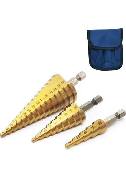 Pagoda Matkabı 4-12 4-20 4-32 Altıgen Saplı Düz Yuvalı Üç Parçalı Set Delik Raybası Kademeli Matkap Kademeli Matkap (Yurt Dışından) modelleri