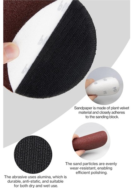 Inç Cırt Cırt Zımpara Diskleri, 70 Adet Zımpara Kağıdı Son Işlem Diski 40, 60, 80, 120, 180, 240, 320, 600 Kum 3/8 Inç Dişler (Yurt Dışından) modelleri