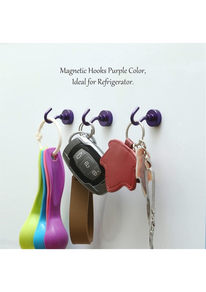 Manyetik Kancalar, Buzdolabı Için Kancalı 27 Lb Ağır Hizmet Tipi Toprak Mıknatısları, Asmak Için Seyir Kancası, (Mor, 5'li Paket) (Yurt Dışından) fırsatları