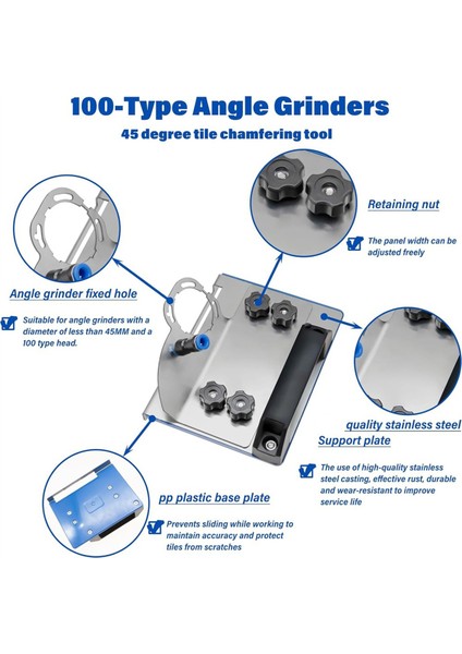 45 Derece Fayans Pah Kırma Aleti, Seramik Taş Kesmek Için 45 Derece Ayarlanabilir Ağır Hizmet Tipi Açı Taşlama Makinesi Standı (Yurt Dışından) fiyatları