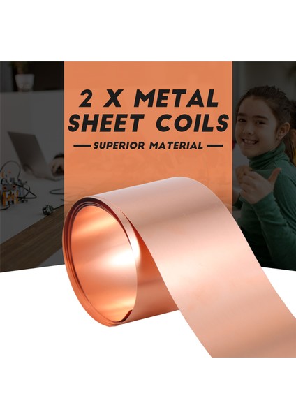 Bakır Levha Rulosu, Metal Folyo Levha 1000MM x 50MM x 0,1mm 2 Adet (Yurt Dışından) fırsatları