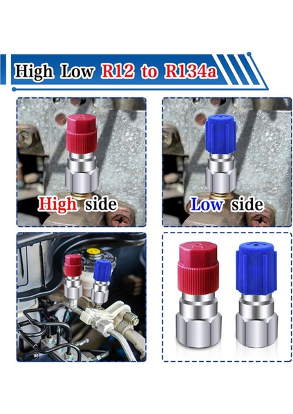 R12'DEN R134A'YA Dönüşüm Kiti, Ac Yenileme Bağlantı Adaptörü Kiti, 1/4 Inç Dişi, Otomatik A/c Soğutma Sistemi Için (Yurt Dışından) fırsatları