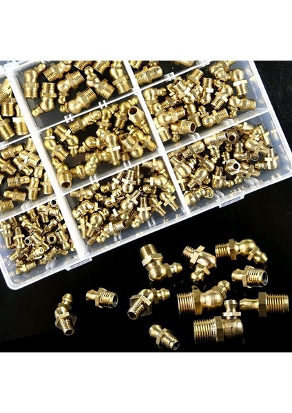 145 Parça Metrik Standart Pirinç Hidrolik Gres Bağlantı Parçası Çeşitleri Seti - Düz, 90 Derece, 45 Derece Açılı Zerk (Yurt Dışından) modelleri