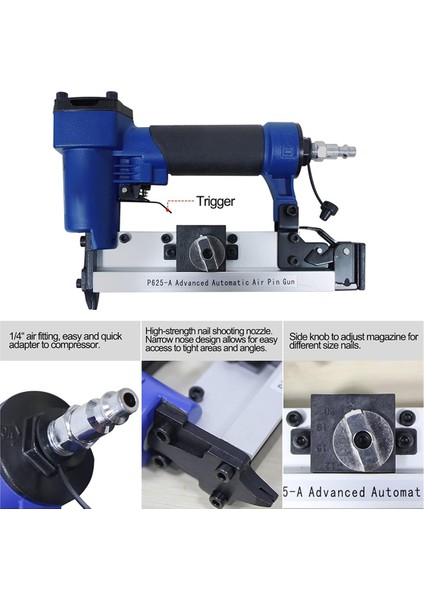 23 Ölçülü Pim Çivi Çakma Makinesi 15/32 Ila 1 Inç Pnömatik Hava Pim Çivi Çakma Makinesi Ahşap Işleme Uygulamaları Için Ince (Yurt Dışından) indirimleri
