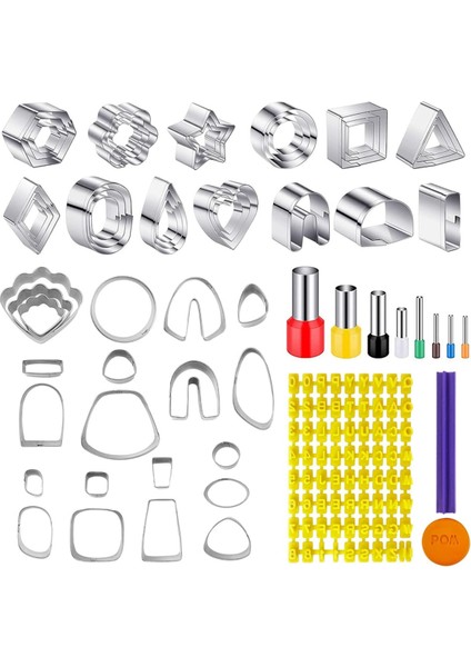 60 Parça Kil Alet Seti, Küpe Yapımı Için Polimer Kil Kesiciler, 51 Şekilli Paslanmaz Çelik Kil Kesiciler (Yurt Dışından)