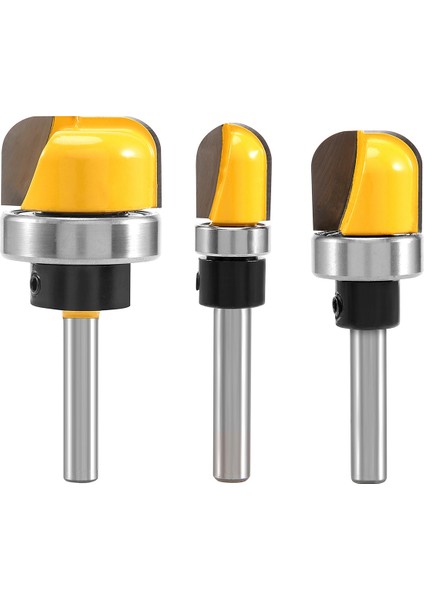 Adet 1/4 Inç Saplı Kase ve Tepsi Freze Ucu, Bilyalı Rulmanlı Kase ve Tepsi Şablon Freze Ucu Seti (Yurt Dışından)