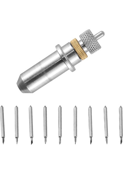 1 Adet Tungsten Çelik Oyma Kesme Plotter Bıçak Tutucu ve 9 Adet 30/45/60 Derece Vinil Kesici Bıçakları 23X2 mm (Yurt Dışından) modelleri