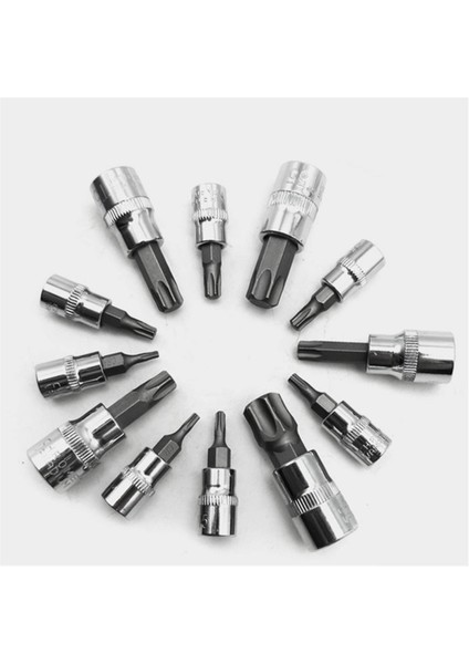 13 Adet Yıldız Torx Bit Soket Seti T8-T70 H2-H14, Crv Soketleri 1/4 Inç, 3/8 Inç ve 1/2 Inç Tahrikli El Kullanımı Için (Yurt Dışından) fiyatları
