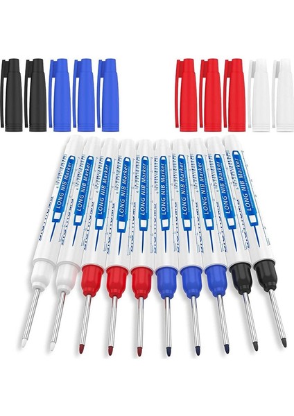 10 Adet Derin Delik Işaretleyici Kalem, Marangozluk Plastik Metal Cam Işaretleme Aracı (Yurt Dışından)