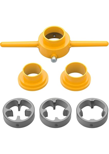 6 Adet Pvc Diş Açma Aleti Boru Diş Açma Sıhhi Tesisat Alet Seti 3 Kalıplı Yuvarlak Boru Kalıp Seti 1/2 Inç, 3/4 Inç ve 1 Inç Npt Kalıp Seti (Yurt Dışından)