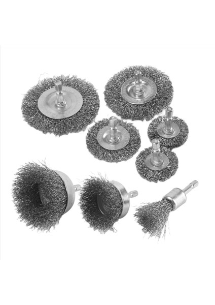 8 Parça Tel Fırça Tekerleği Bardak Fırça Seti 1/4 Inç Altıgen Şaft (Yurt Dışından) fırsatları