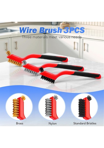 3'lü Tel Fırça Seti, Temizlik, Pas Sökücü, Kir Temizleyici, Metal Fırça ve Boya Ovma Için 7 Inçlik Küçük Tel Fırçalar (Yurt Dışından) fırsatları