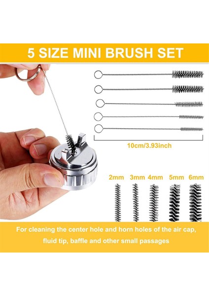 Sprey Temizleme Kiti 17 Parça Çok Amaçlı Boya Tabancası Fırçası Temizleme Aleti Naylon Mini Tüp Fırçalar ve Iğneler ile (Yurt Dışından) fırsatları