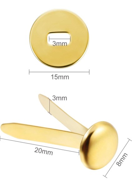 300 Adet 3/4 Inç Pirinç Kağıt Bağlantı Elemanları Kağıt Çiviler ve 300 Adet Delikli Altın Kaplama Pirinç Rondela, 20 mm (Yurt Dışından) fırsatları