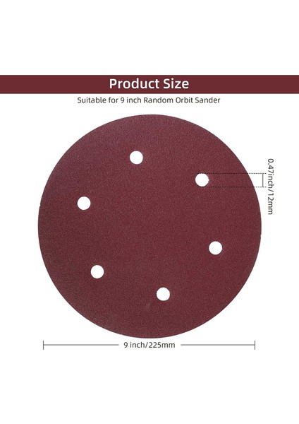 30 Adet 225 mm Zımpara Diski, 120 Grit Cırt Cırtlı Zımpara Pedi, Uzun Boyunlu Zımpara Makinesi Için 6 Delikli Zımpara Kağıdı, Alçıpan Zımpara Makinesi (Yurt Dışından) indirimleri