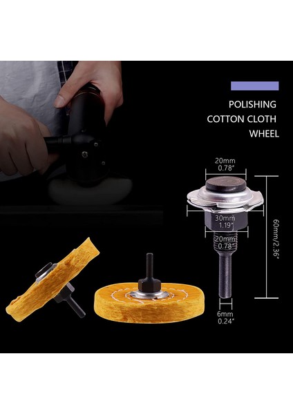 Tezgah Taşlama Makinesi Için 3 Adet Parlatma Bileşeni ve 1/4 Inç Matkap Sapı ile 8 Adet 4 Inç Parlatma Tekerleği Pedli Kot Tekerlekleri (Yurt Dışından) fiyatları