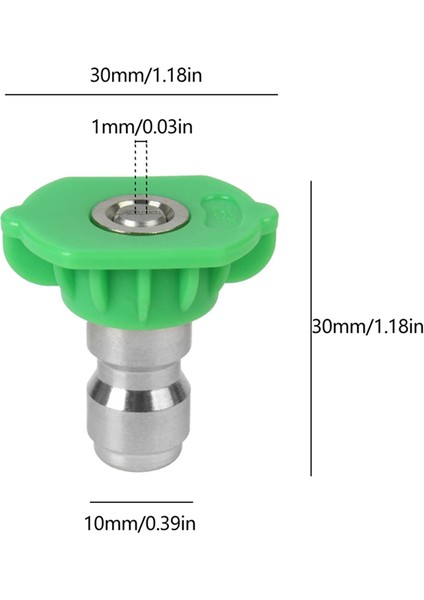 Basınçlı Yıkayıcı Püskürtme Ucu Seti, Basınçlı Yıkayıcı Aksesuarları Için Yedek Püskürtme Ucu Uçları, 5'li Paket (Yeşil) (Yurt Dışından) fiyatları
