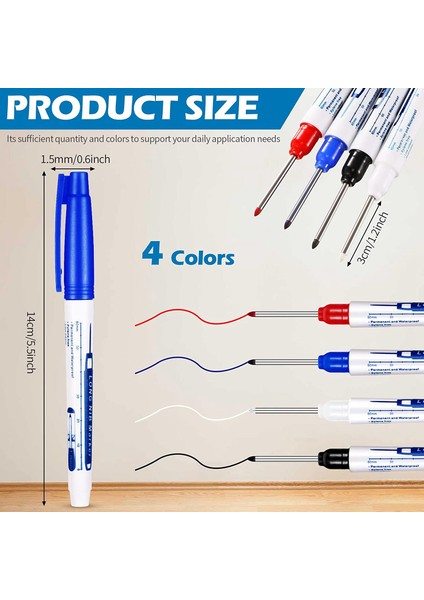 4 Adet Derin Erişimli Kalem Uzun Burunlu Su Geçirmez 30 mm Erişimli, 4 Renk (Yurt Dışından) fiyatları