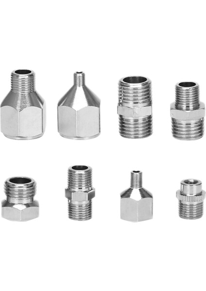 Kompresör ve Airbrush Hortumu Için 8 Parçalı Esnek Airbrush Adaptör Bağlantı Seti (Yurt Dışından)