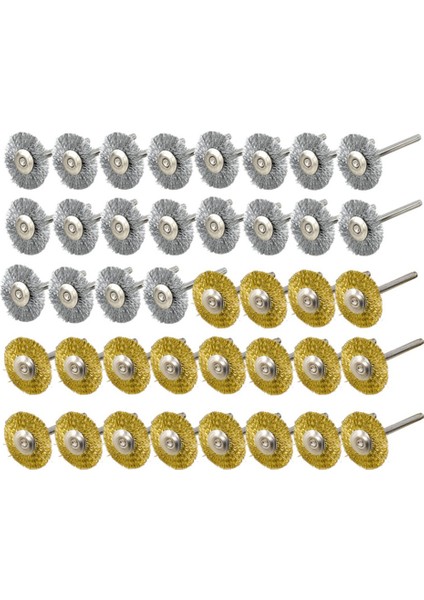 40 Parça Mini Tel Fırça Tekerleği Kupası Pirinç Çelik Tel Fırça Seti (3 Mm) Güçlü Dremel Döner Alet Parlatma Parlatıcısı Için Sap (Yurt Dışından)