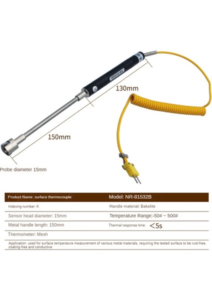 NR-81532B K Tipi Surface Termokupl Probu NR81532B Sıcaklık Sensörü Probu -58 Ila 932°F (-50 Ila 500°C) (Yurt Dışından) indirimleri