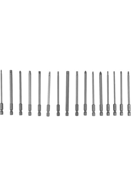 16 Adet Uzun Manyetik Tornavida Ucu Seti Yivli + Çapraz + Altıgen + Torx Matkap Ucu Seti 1/4 Inç Altıgen Şaft 100MM Uzunluk (Yurt Dışından) fiyatları