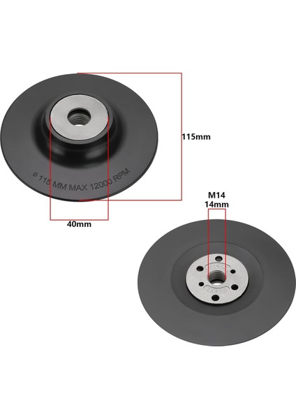 Adet Plastik Açı Taşlama Makinesi Destek Pedi, M14 Iç Dişli Disk Zımpara Açı Taşlama Makinesi 115 mm Çapıyla Uyumlu (Yurt Dışından) fiyatları