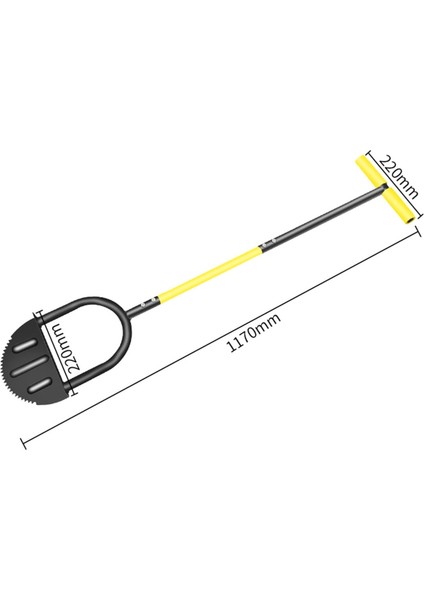 Testere Dişli Çim Kenar Kesme Aleti, T Saplı Yarım Ay Çim Kenar Kesme Aleti, Uzun Saplı Kaldırım Çimi Basamaklı Kenar Kesme Aleti, 38 Inç Siyah Sarı (Yurt Dışından)