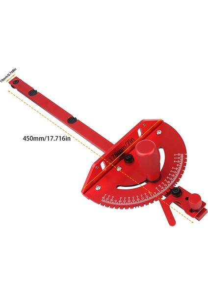 Gönye Ölçer Alüminyum Alaşımlı Saplı Tezgah Testere Freze Gönye Ölçer Testere Montajı Cetvel Ağaç Işleme Aletleri - Kırmızı (Yurt Dışından) fırsatları