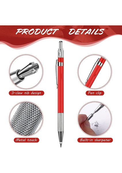 Streak Kaynakçı Kalemi, Mekanik Metal Işaretleyici Gümüş Kalem, Kaynak, Imalat ve Ağaç Işleri Için Dahili Kalemtıraşlı (Yurt Dışından) fiyatları