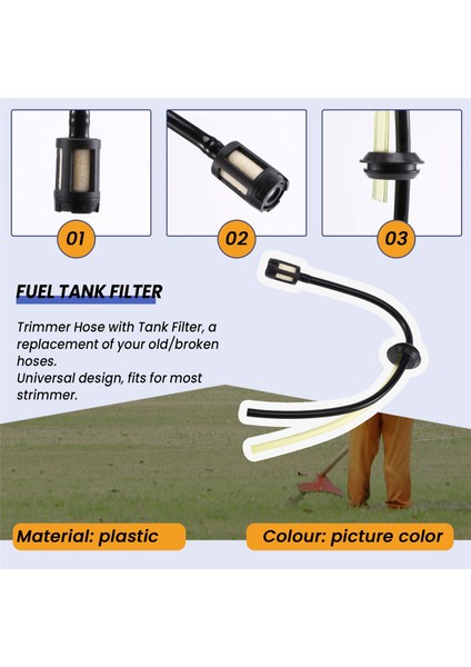 Adet/takım Yedek Yakıt Hortumu Boru Tankı Filtresi, Çim Biçme Makinesi, Çalı Kesici, Motorlu Testere Yakıt Hattı Filtresi (Yurt Dışından) fırsatları
