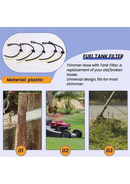 Adet/takım Yedek Yakıt Hortumu Boru Tankı Filtresi, Çim Biçme Makinesi, Çalı Kesici, Motorlu Testere Yakıt Hattı Filtresi (Yurt Dışından) indirimleri