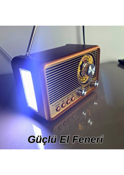Gold Retro & Vintage Nostaljik Radyo Bluetootlu Fenerli Mini Kibar Fm Radyo Şık Ve Tarz Bir Arada - Videolu Ürün fiyatları