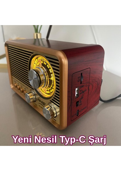 Gold Retro & Vintage Nostaljik Radyo Bluetootlu Fenerli Mini Kibar Fm Radyo Şık Ve Tarz Bir Arada - Videolu Ürün fırsatları