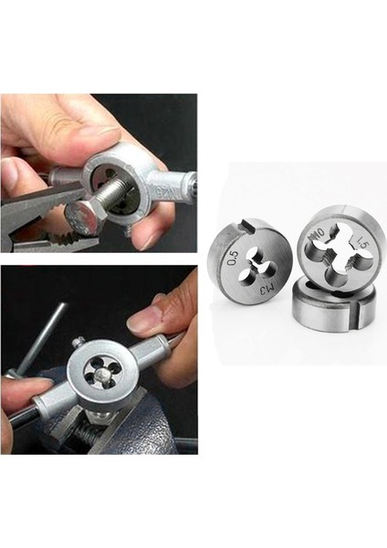 8 Parça Metrik Kalıp Seti M3/M4/M5/M6/M8/M10/M12 Diş Onarımı ve Kılavuz Çekme Alet Seti Kombinasyonu (Yurt Dışından)