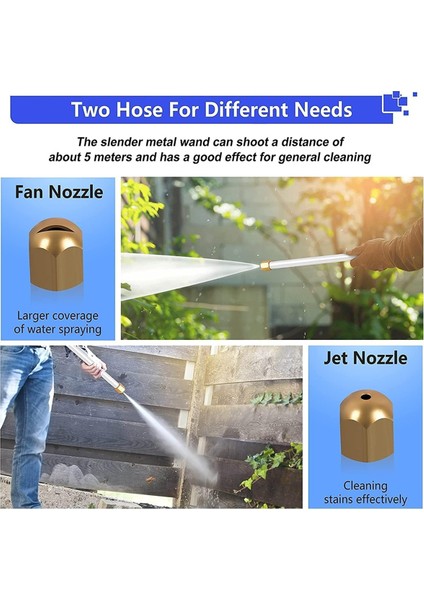 Hydro Jet Washer Yüksek Basınçlı Güç Yıkama Makinesi Su Hortumu 2 Hortum Nozullu Otomatik Sulama Püskürtücü (Yurt Dışından) modelleri