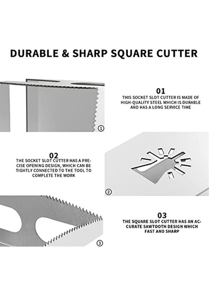 Soket Yiv Açma Makinesi Gravür, Titreşimli Alet Için Kare Delik Kesme Aleti, Alçıpan, Plastik Metal ve Ahşap Için Uygun (Yurt Dışından) modelleri