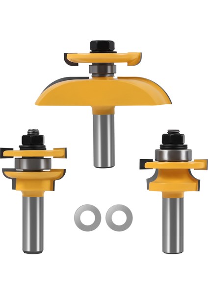 Adet 1/2 Inç Saplı Ray ve Bıçak Kesici Panel Dolap Freze Uçları Seti Freze Kesici Elektrikli Aletler Kapı Bıçağı Ahşap Kesici (Yurt Dışından)