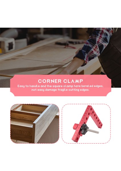 90 Derece Konumlandırma Kareleri Dik Açı Kelepçeleri, Alüminyum Alaşımlı L Tipi Köşe Kelepçesi, Marangozluk Marangoz Kelepçeleme Aleti (Yurt Dışından) indirimleri