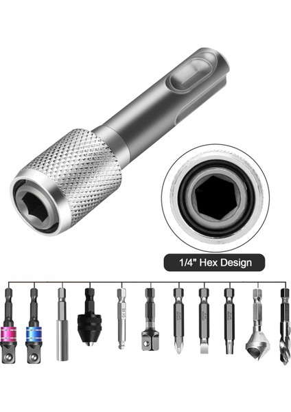 Adet Sds-Plus Matkap Ucu Adaptörü, Sds Plus Uç Adaptörü 1/4 Inç 6,35 mm Altıgen Soket Çelik Matkap Tutucu, Matkap Ucu (Yurt Dışından) fiyatları