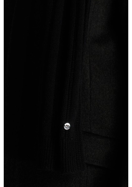 Saf Kaşmir Örgü Desenli Siyah Atkı fırsatları