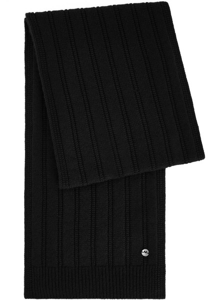 Saf Kaşmir Örgü Desenli Siyah Atkı indirimleri