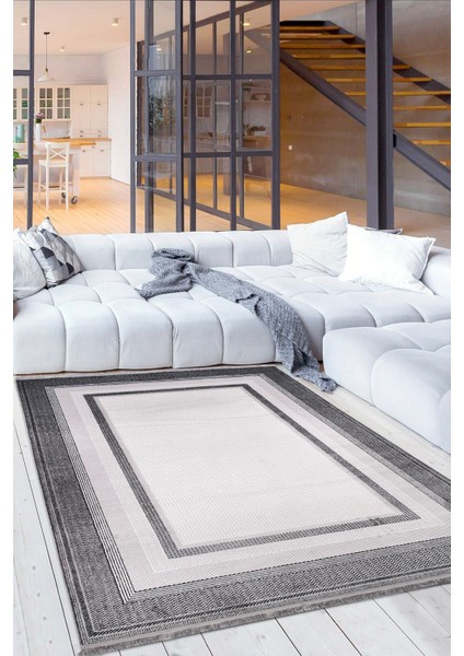 Diamond 1015 Antrasit Akrilik Modern Yumuşak Dokuma Salon Mutfak Oturma Yatak Odası Halısı