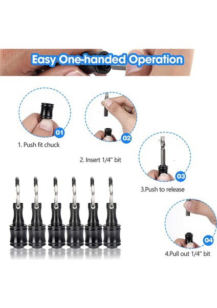 Bit Tutucu 1/4 Inç Altıgen Tornavida Uç Tutucu Uzatma Çubuğu Anahtarlık Vida Adaptörü Matkap Matkap Uç Tutucu Siyah (Yurt Dışından) fiyatları