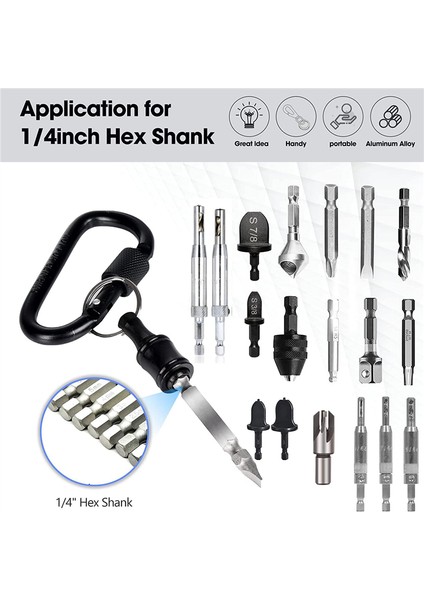 Bit Tutucu 1/4 Inç Altıgen Tornavida Uç Tutucu Uzatma Çubuğu Anahtarlık Vida Adaptörü Matkap Matkap Uç Tutucu Siyah (Yurt Dışından) modelleri