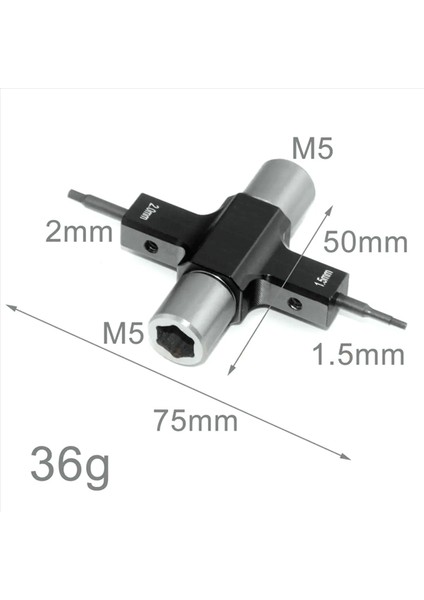 Dahili Tek Yönlü Rulman Aletli M5 Dörtlü Anahtar 1,5 Mm/2 mm (Yurt Dışından)