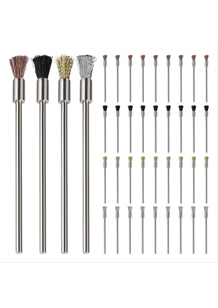 Temizlik Için 40 Parçalı Genişletilmiş Tel Fırça, 3 mm Mandrel Pas Boyası Sökücü (Yurt Dışından)