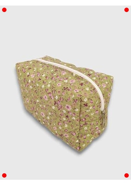 Kapitone Seyahat Makyaj Çantası - Yeşil modelleri